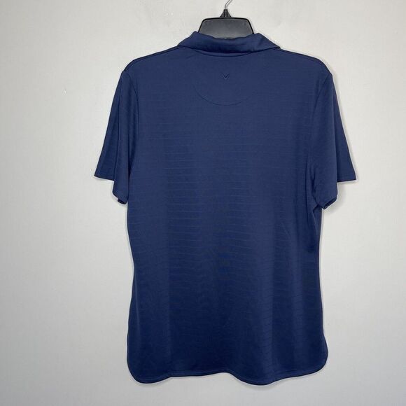 CALLAWAY Mens Opti-Dri Performance Polo Shirt NEW Large L Snap Navy Stripe Golf - Picture 4 of 9